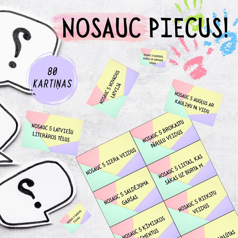 "Nosauc piecus" - spēle jebkurai tavai ballītei, digitāls PDF fails